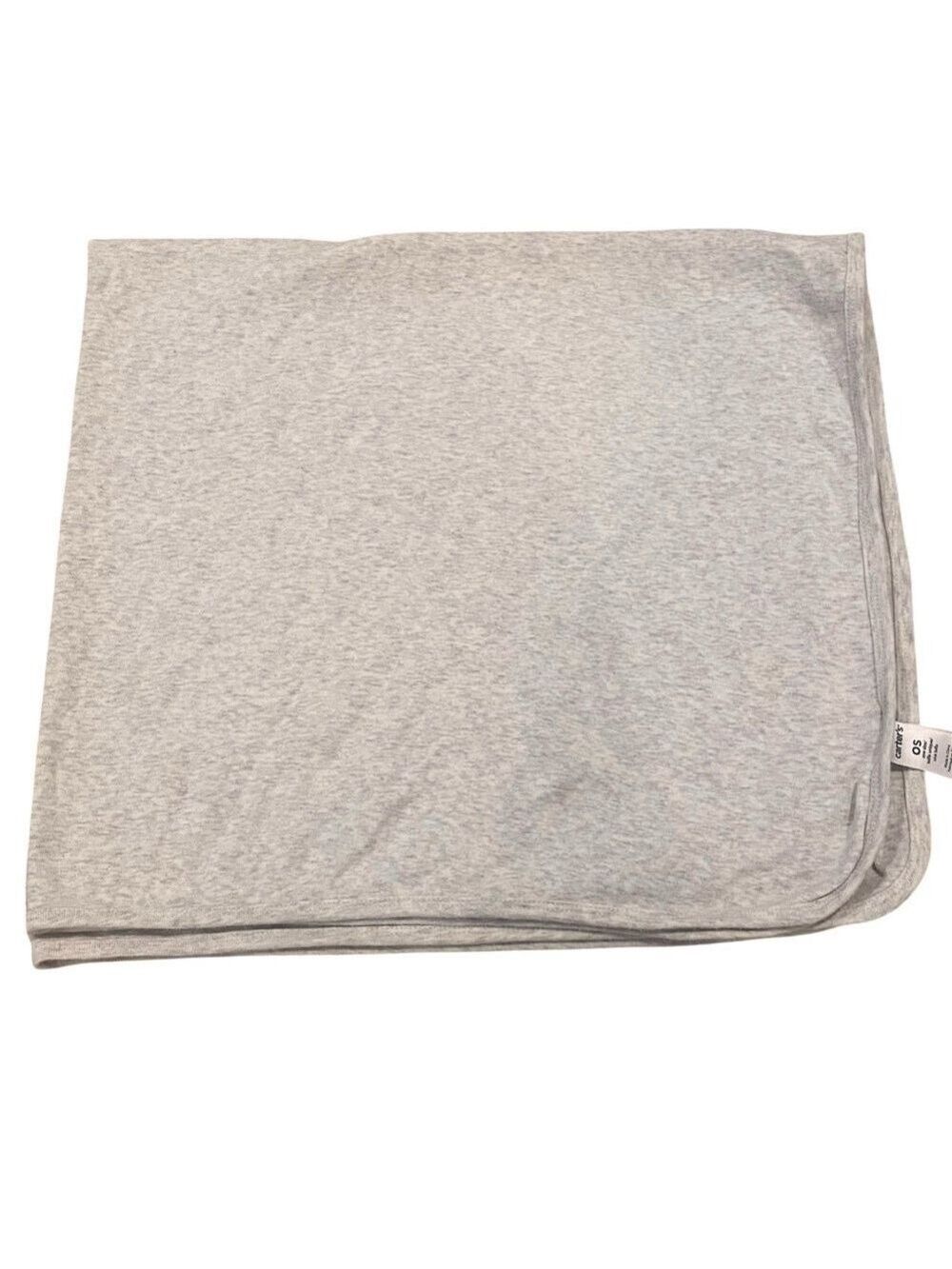 Carters Gray Marled Light Baby Blanket Thin Jersey Knit Stretch Cotton Boy